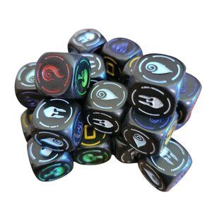 Heroes Game Dice‎ Role Playing Elements Fire Water Black 25 Pieces Replacement
